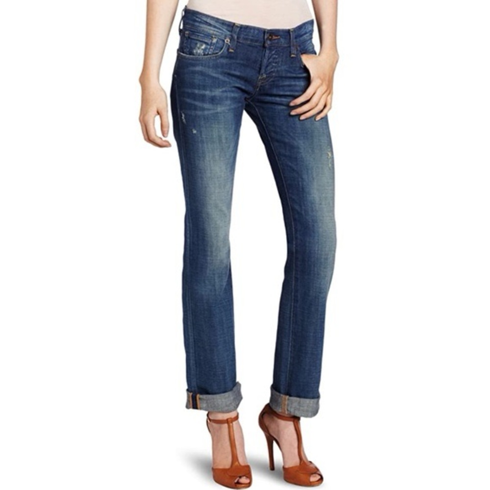 Lucky Brand Jeans Sienna Tomboy Straight Leg Distressed Jeans